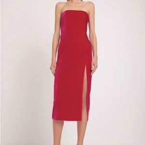 Reformation Camden Pink Velvet Dress